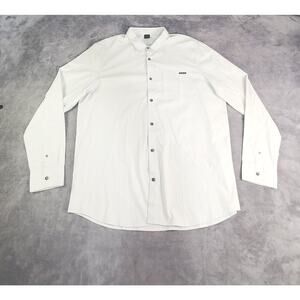 Oakley Shirt Men’s Size XXL Cream Long Sleeve Button Up Cotton Casual C12